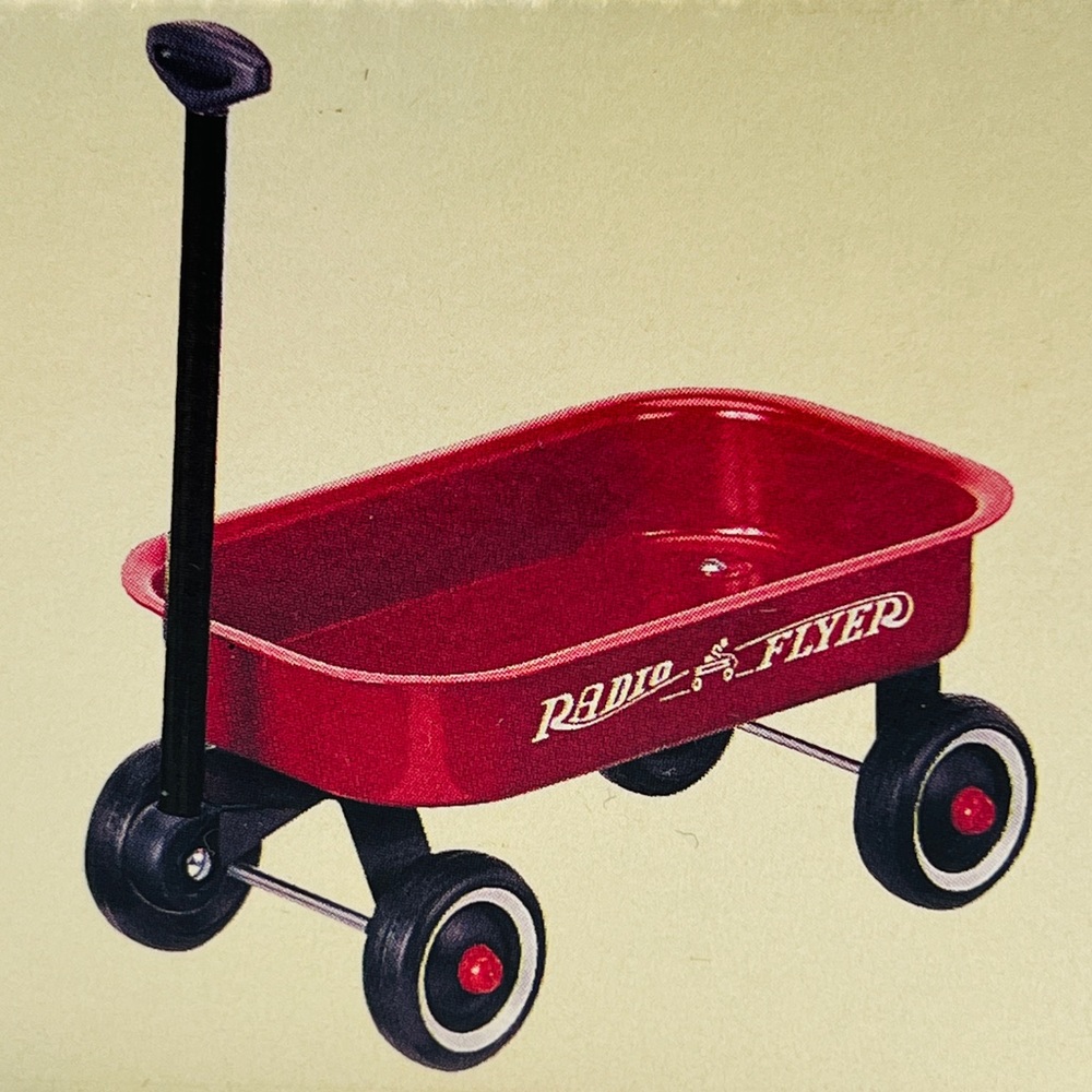 VTG NEW Radio Flyer Wagon Miniature Red Steel Metal 12”  Collectible Steerable